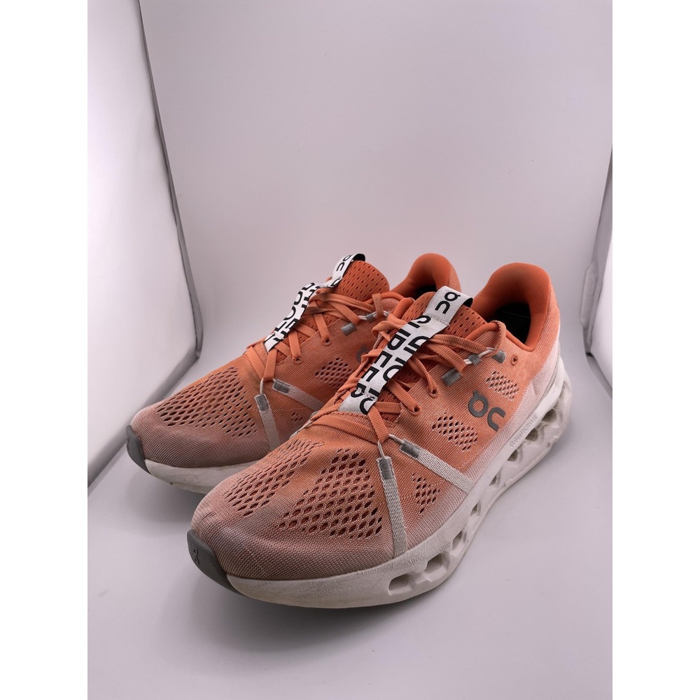 On Running Cloudsurfer Shoes Womens Size 10.5 Orange Mesh CloudTec Phase Running